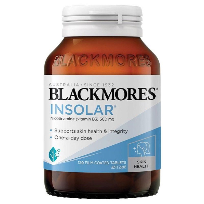 (พร้อมส่ง)Blackmores Insolar Skin Health Vitamin B3 120/60 เม็ด วิตามินกันแดด