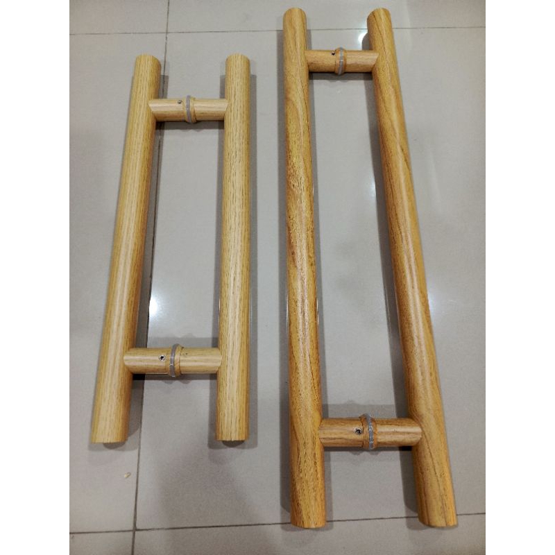 มือจับสแตนเลสลายไม้แบบกระบองกลม32มิลยี่ห้อ168(คุณภาพสูง)