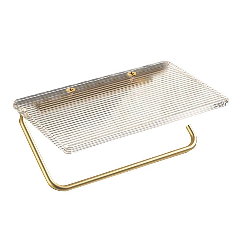 ที่วางม้วนกระดาษทิชชู่  แบบติดผนัง สีทอง เงิน สําหรับห้องน้ํา ไม่ต้องเจาะ ทนทาน มีความแข็งต่อการใช้งาน ติดตั้งง่าย - รูปที่ 7