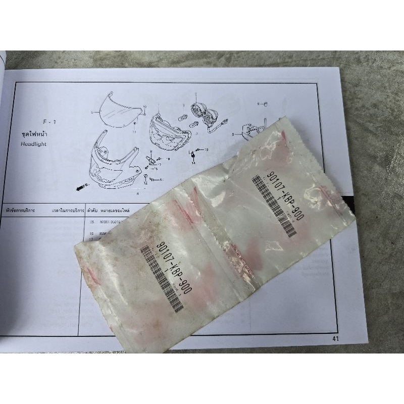 น็อตยึดแฟริ่ง Dash แท้ศูนย์ งานผลิตเก่า made in Japan*** ราคาต่อ 1 คู่ *** รหัสพาร์ท 90107-KBP-900