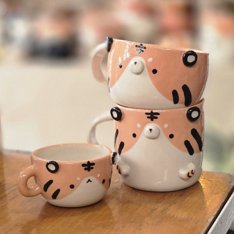 แก้วกาแฟ แก้วมัค ลายเสือ แก้วเสือ เสือ ของขวัญน่ารัก สัตว์เลี้ยง สัตว์ต่างๆ พร้อมส่ง