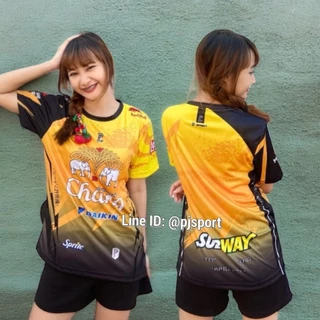 เสื้อกีฬา พิมพ์ลายในเนื้อผ้า เสื้อทีม เสื้อครอบครัว ผ้าไมโครสปอร์ตนุ่มใส่สบาย สีสดใสไม่หลุดลอก
