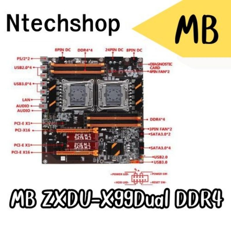 MB ZXDU-X99Dual DDR4 M.2 LGA 2011 V3 E-ATX USB3.0 SATA3