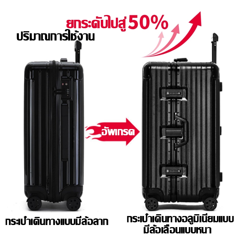 กระเป๋าเดินทาง 28นิ้ว/36นิ้ว มาพร้อมล้อเลื่อนเงียบ 360 องศา ABS+PC กระเป๋าเดินทางล้อลาก อลูมิเนียม ทนทาน