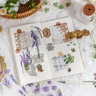 [พร้อมส่ง] DIY สติ๊กเกอร์ 6PC/ชุด ดอกไม้ ใบไม้ เดซี่ กุหลาบ ขอบใส กันน้ำ Daisy Rose Flower PET Clear Transparent Sticker