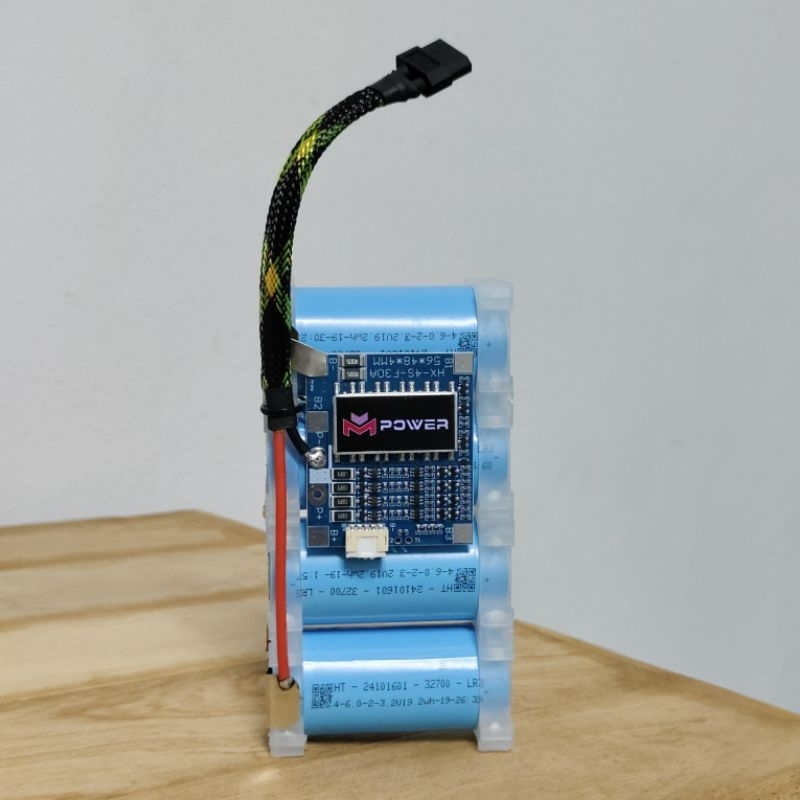 4S แบตเตอรี่ลิเธียม แพ็ค (32700) LiFePo4 BMS M-Power + Passive Balance 4S1P 12.8-13.2V 6,000mAh  แบต