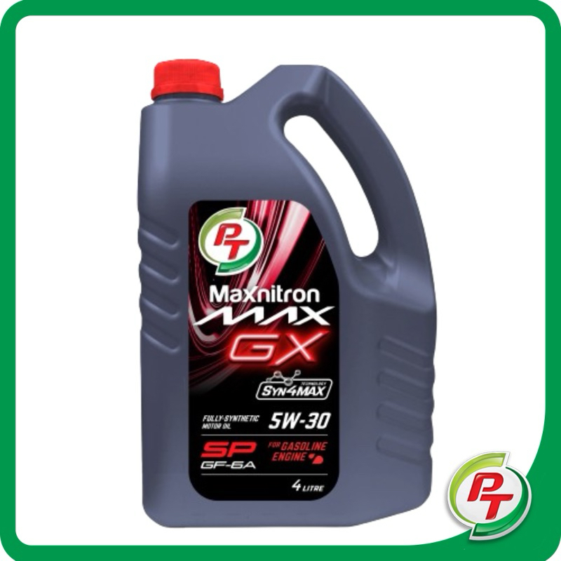 น้ำมันเครื่องสังเคราะห์แท้ PT Maxnitron MAX GX Fully synthetic 5w30 ขนาด 4 ลิตร