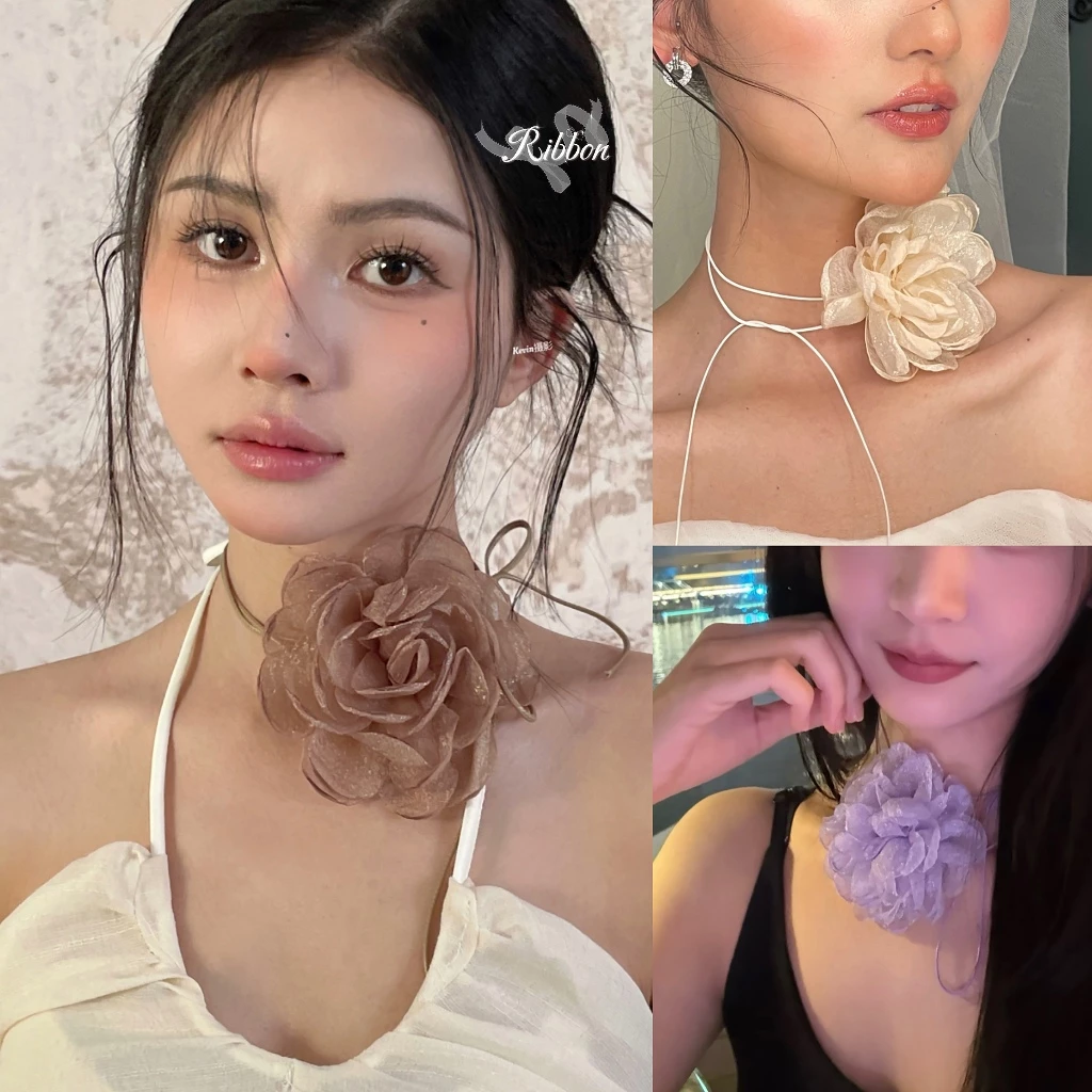 สร้อยคอ สร้อยโชคเกอร์ ดอกไม้💐 สไตล์เรโทร สวยๆ เข้ากับทุกการแต่งกาย✨