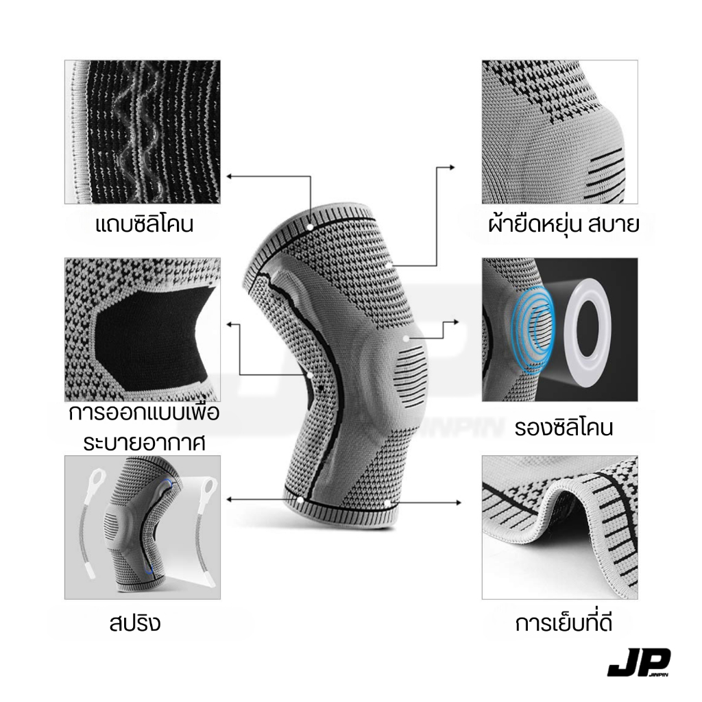 ปลอกพยุงเข่า KNEE SUPPORT บรรเทาอาการปวดสำหรับเล่นกีฬา รูปที่ 3