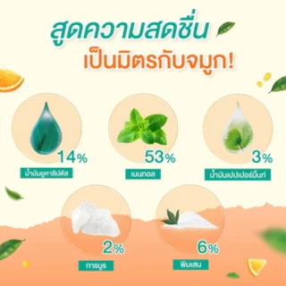 Peppermint Field Inhaler Orange Oil ยาดมเป๊ปเปอร์มิ้นท์ ฟิลด์ กลิ่นส้ม จำนวน 3 ชิ้น