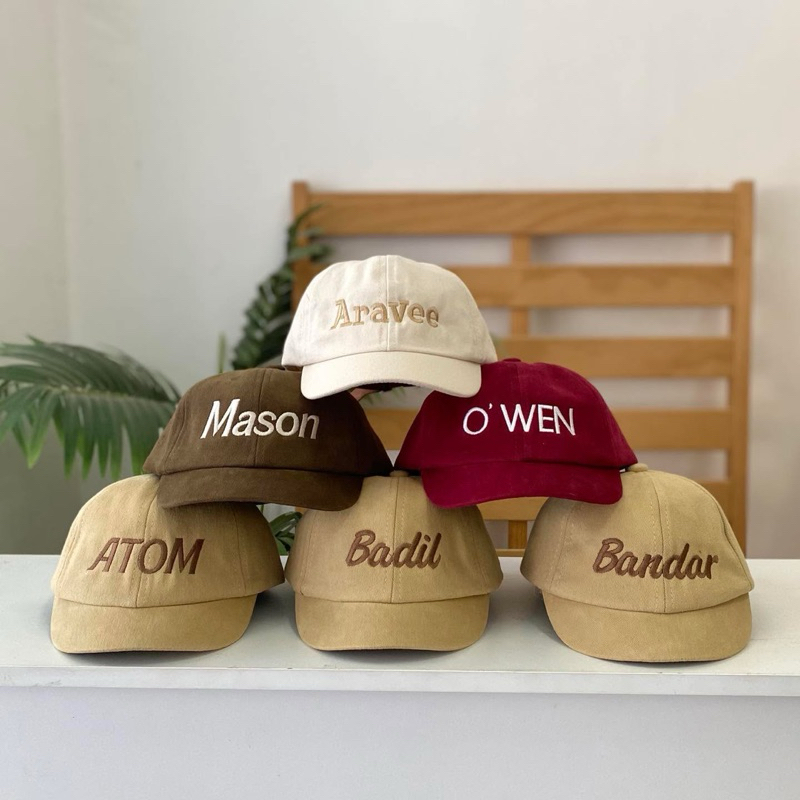 หมวกเด็กปักชื่อ หมวกแก้ป หมวกปักชื่อ สำหรับน้อง1-3ขวบ (C034)