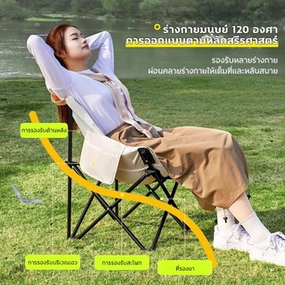 【พร้อมส่ง】เก้าอี้แคมป์ปิ้งนอนได้ เก้าอี้สนาม ปรับ นอนได้ เก้าอี้กลางแจ้งค่ะ แถมถุงเก็บ อุปกรณ์แค้มปิ้ง ปิคนิค ตกปลา