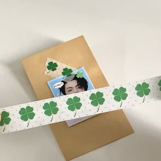 🍀🤍พร้อมส่ง!เทปวาชิตกแต่ง ใบโคลเวอร์ Lucky Four-Leaf Clover W…