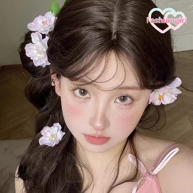 💮Fashion girl💮สไตล์เกาหลี กิ๊บติดผม กิ๊บดอกไม้ สําหรับผู้หญิง สีชมพู bangs บรรยากาศ พร้อมส่งจากไทย