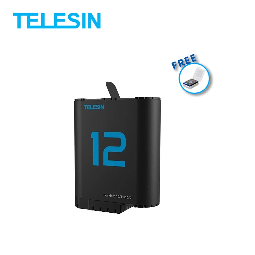 GoPro 12 / 11 / 10 / 9 Telesin Battery แบตเตอรี่ โกโปร 10 / 9 แบตกล้อง แบต โกโปร Battery รับประกัน 1 ปี