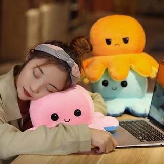 ตุ๊กตาปลาหมึกมหัศจรรย์ เปลี่ยนหน้าได้ เพิ่มสีใหม่มากมาย ตุ๊กตาปลาหมึกยักษ์ที่พลิกกลับด้านได้ หมอนตุ๊กตา ขนาด 20ซม
