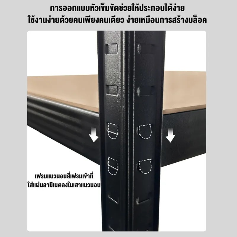ชั้นวางของ ชั้นวางในครัว ดำ 4ชั้น5ชั้น6ชั้น วามจุแบริ่งที่แข็งแกร่ง สแตนเลส ทนทาน แข็งแรงไม่เป็นสนิม กันน้ำ - รูปที่ 5