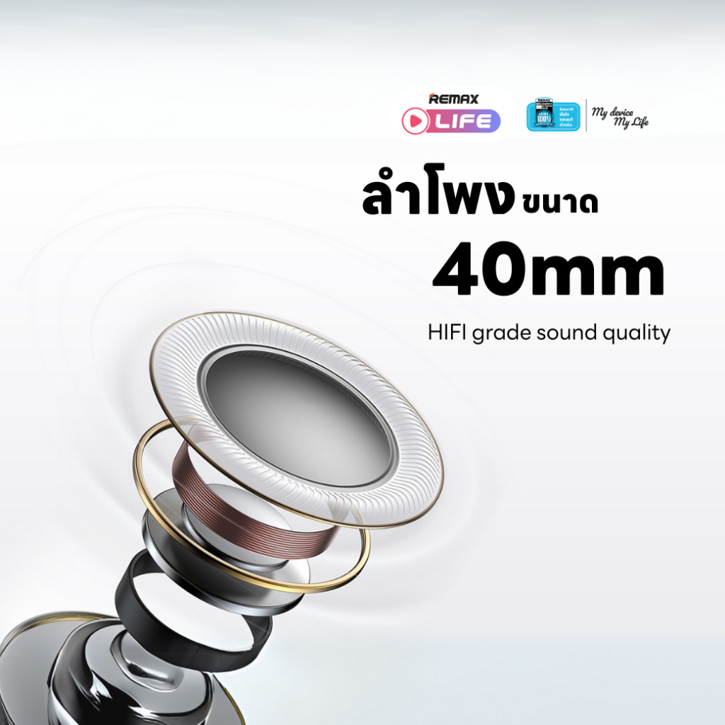 Remax Wireless Headphone BT รุ่น RB-650HB หูฟังบลูทูธไร้สาย คุณภาพเสียงคมชัด HI-FI มีประกันศูนย์ไทย - รูปที่ 2