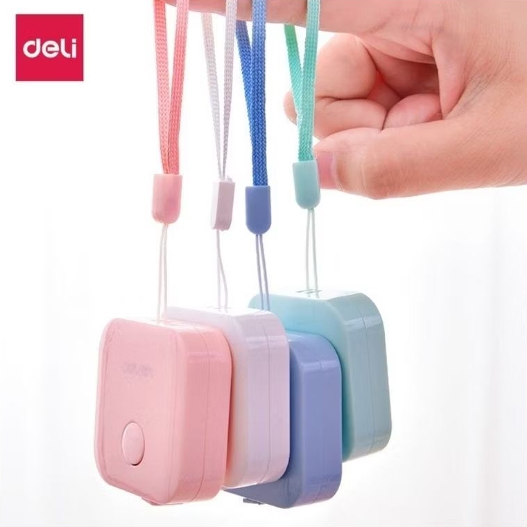 Deli สายวัดแบบตลับพกพา สีพาสเทล No.79650 ขนาด 1.5 เมตร ×7 มิลลิเมตร มีปุ่มกดม้วนเก็บสายอัตโนมัติ - รูปที่ 3