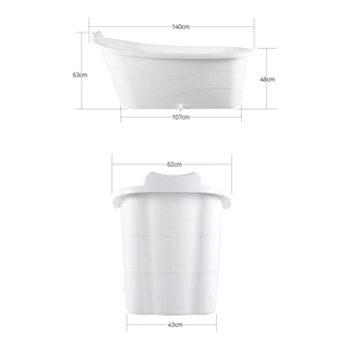 อ่างอาบน้ำพลาสติก pp ขนาด 140cm สำหรับผู้ใหญ่ สีขาว สไตล์โมเดิร์น