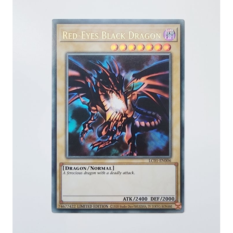 Konami Yugioh การ์ดยูกิ ลิขสิทธิ์แท้ อังกฤษ Red eyes black dragon รหัส LC01-EN006 : Ultra rare