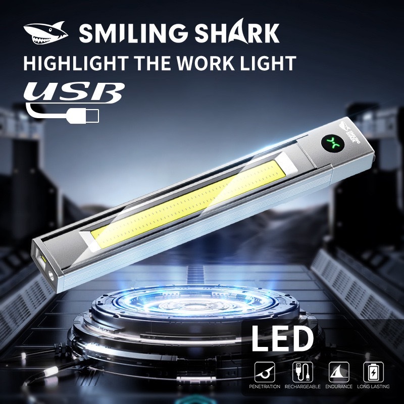 SmilingShark GZ5109 ไฟฉาย led Laser Pointer COB พอยน์เตอร์เลเซอร์สีแดง แม่เหล็ก คบเพลิง ซุปเปอร์ไบรท์ 6โหมด Type-C