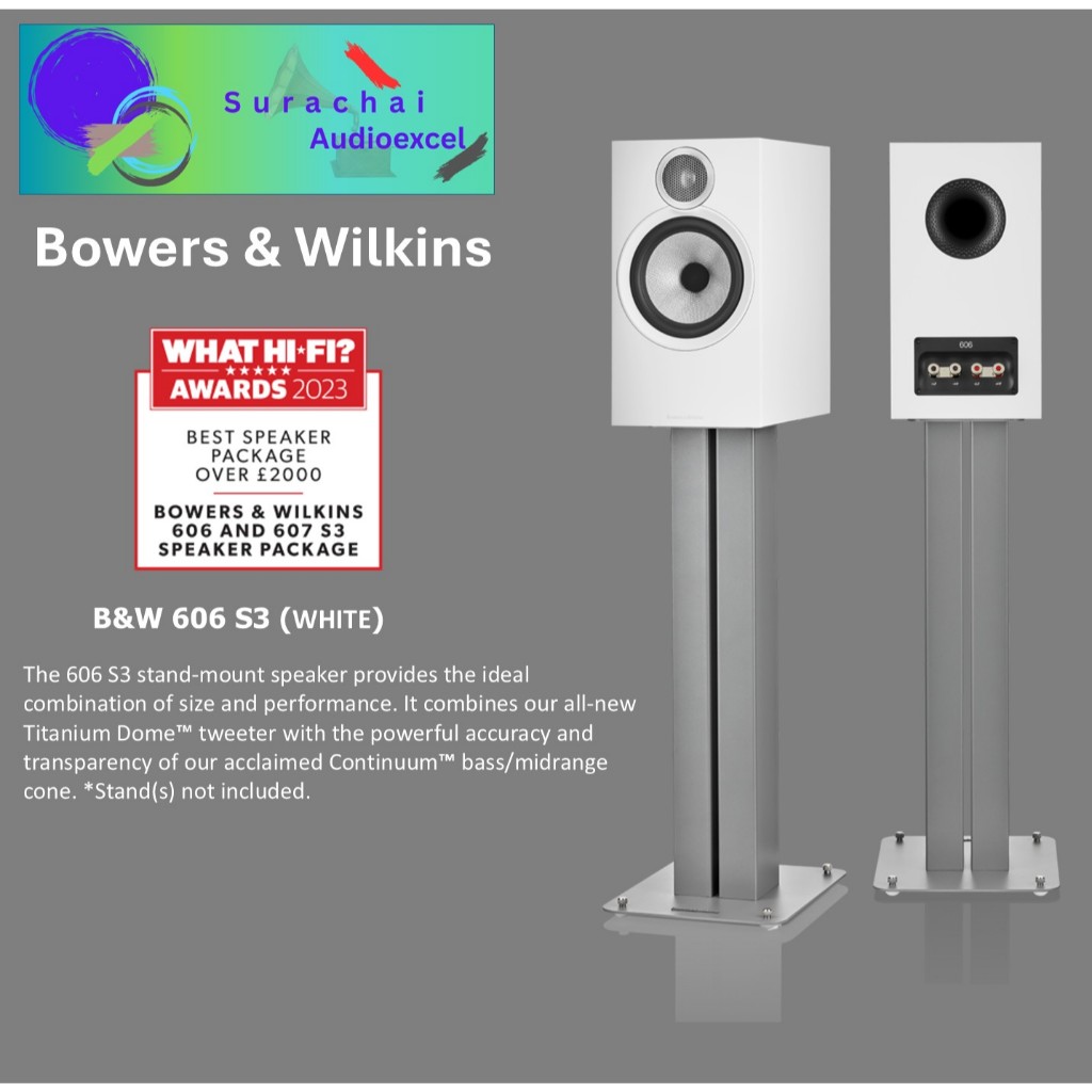 B&W : 606 S3 (WHITE)  Bookshelf Speakers