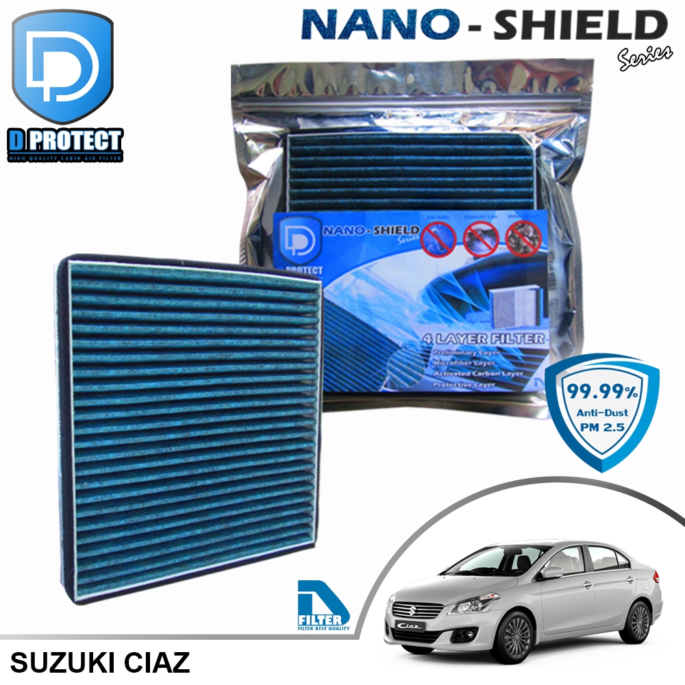 กรองแอร์ Suzuki ซูซูกิ เซียส Ciaz สูตรนาโน (Nano-Shield Series) By D Filter (ไส้กรองแอร์) RB043P-CIAZ-NANO