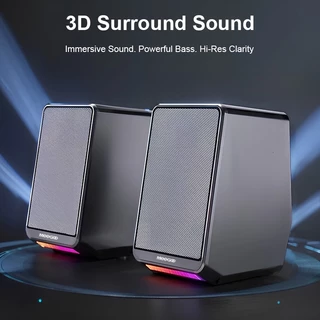 MeeGoo สำหรับคอมพิวเตอร์ เสียงสเตอริโอ 3D ที่มีเสียงใหญ่และเบสหนัก พร้อมไฟ LED RGB มีสีสัน