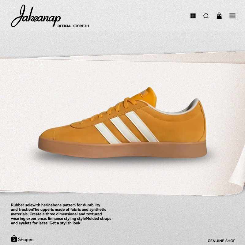 Adidas VL Court 2.0 Classic Yellow JI0495 [ ของแท้100% ]