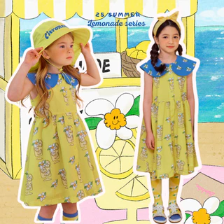 【พร้อมส่ง จำนวนจำกัด】ชุดเดรสเด็กผู้หญิง IRIS KIDS bebe IKD2678 ลายเลมอนน่ารัก แขนกุด ถ่ายรูปสวย ผ้านิ่ม ระบายอากาศดี