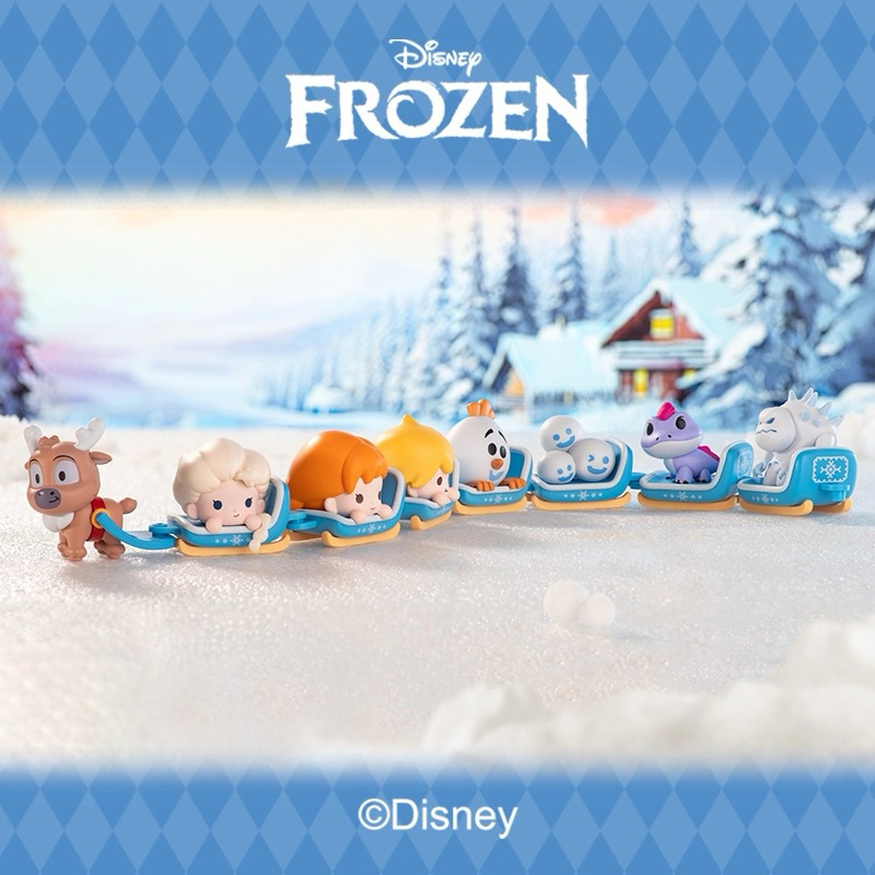 (Live/วีดิโอลด100฿) กล่องสุ่มบีน(1จุ่มมี2จิ๋ว)❄️⛄️  Frozen Sled Series Blind Box บีน Frozen Disney