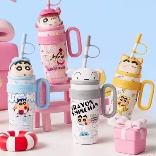 แก้วน้ำเก็บอุณหภูมิ  Shinchan สินค้าลิขสิทธิ์แท้💯💯💯 เป็นสแตนเลย316 ขนาดความจุ 800 ml  มี 4 ลาย ราคา 529 บาท