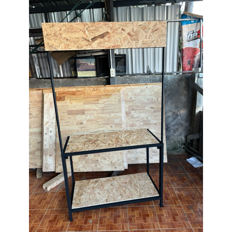 คีออสขายของ/โต๊ะพับ ถอดประกอบได้ โครงเหล็กแท้100%พ่นสีกันสนิม แผ่นไม้อัดosb - รูปที่ 5