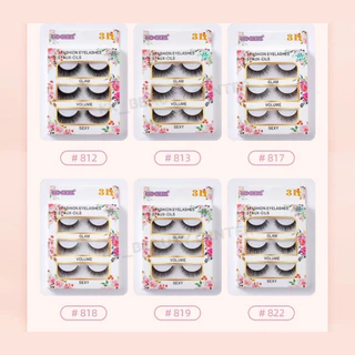 (สินค้าส่งจากไทย) ขนตาปลอม 3D (กล่องขาวลายดอกไม้) 3คู่ ขนตาปลอม BAO CHERYL ขนตาหนานุ่ม ธรรมชาติ