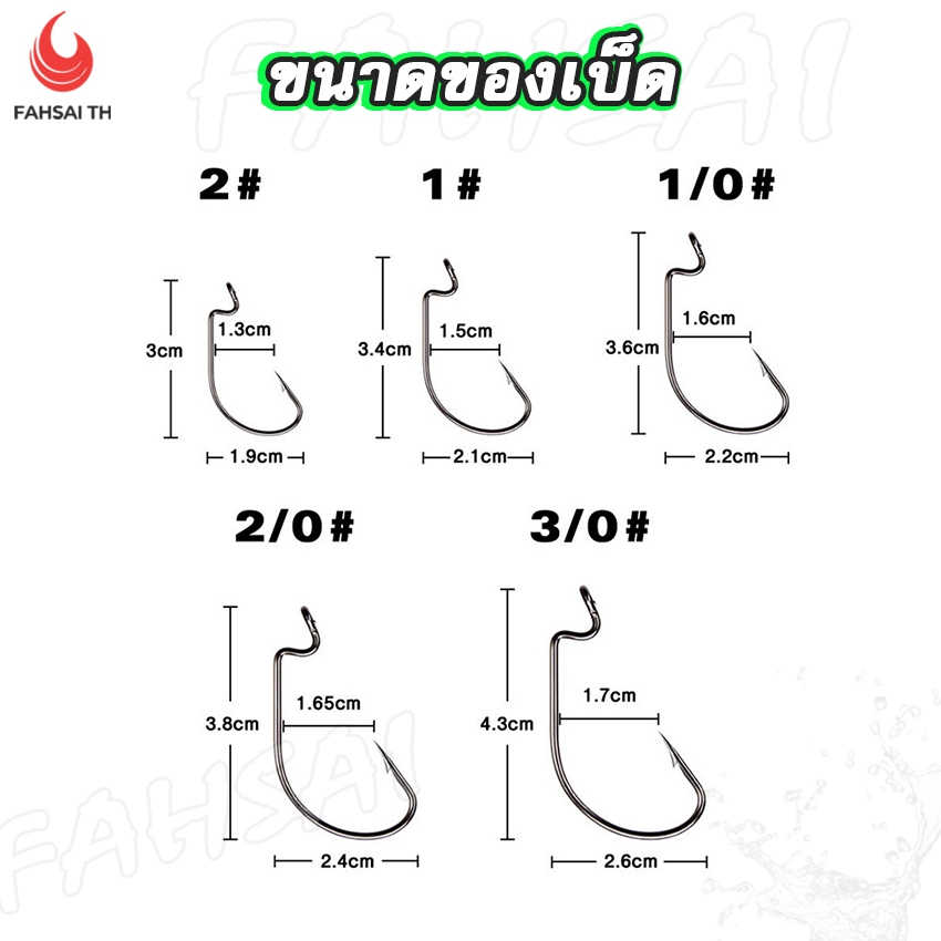 แพ็คกล่อง51ชิ้น ตะขอเบ็ดตกปลา ตะขอตกปลา ทรงโค้ง ใช้สำหรับเกี่ยวเหยื่อยาง ปลายาง หนอนยาง รูปที่ 3