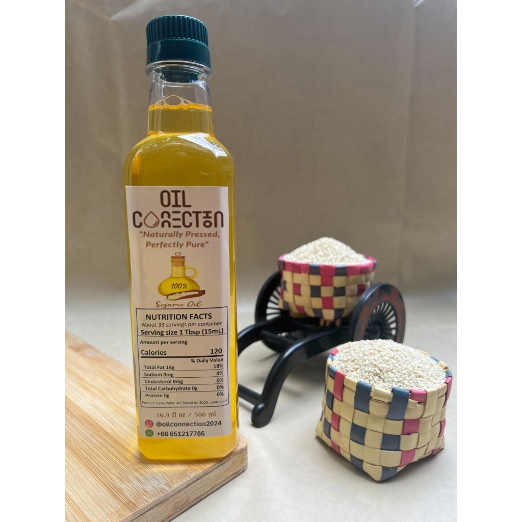 Sesame Oil 100% pure cold pressed from white sesame seed in 1000ml (500ml*2) bottle