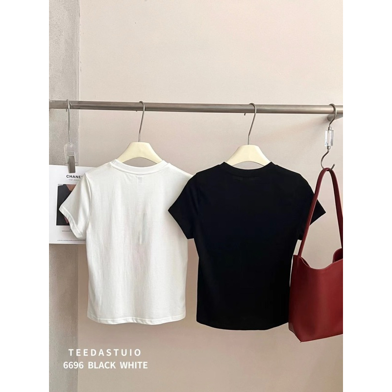 New collection 🌺พิมพ์ดอกชบาสีแดง ขนาดพอดีตัว มี2สี ขาว ดำ teeda - รูปที่ 6