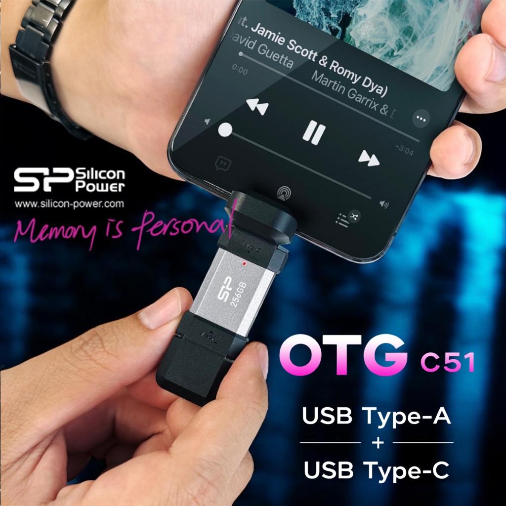FlashDrive For Mobile OTG C51 Silicon Power USB 3.2 Gen 1 Type-A and Type-C