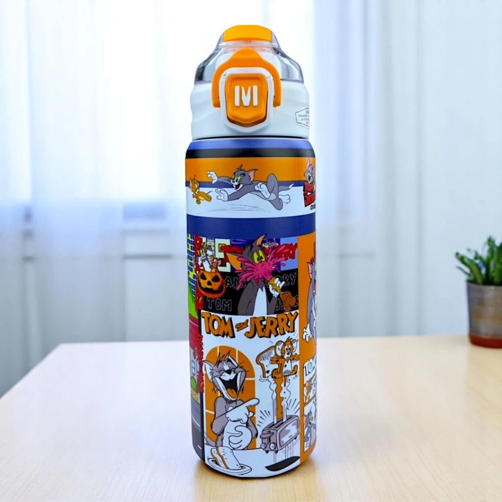 กระติกน้ำเด็ก  กระติกเก็บความเย็น 2 ช่องดื่ม สกรีน3Dรอบแก้ว ขนาด 600 ML  สแตนเลส304 พร้อมส่ง thumbnail 4