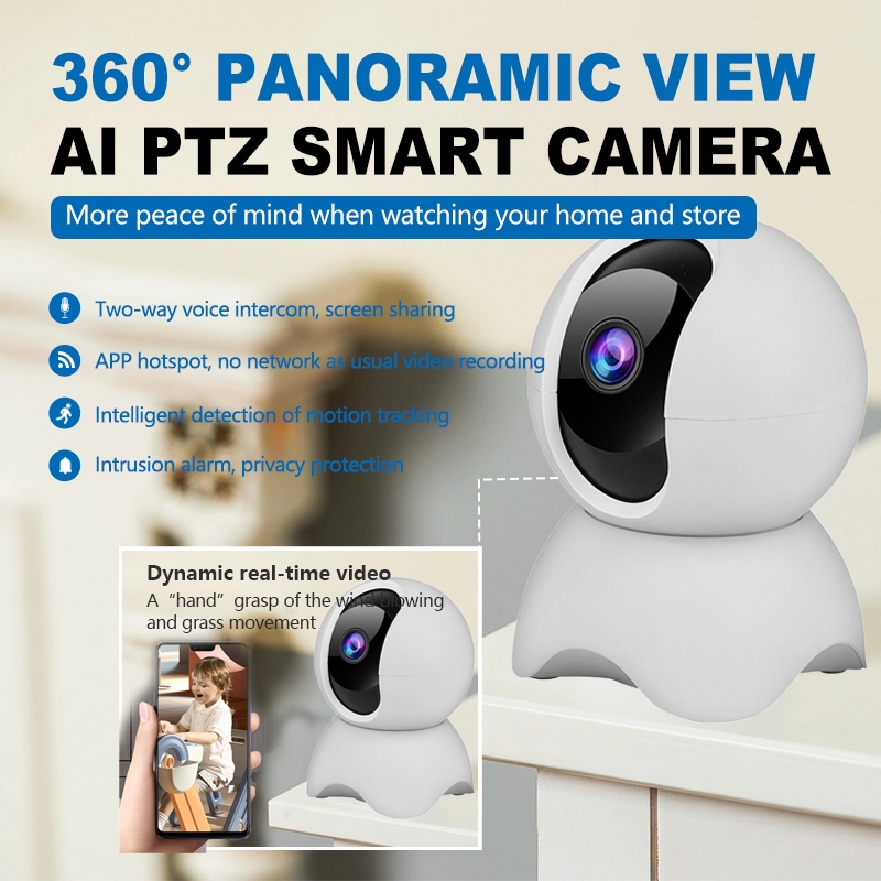 iCam365 สมาร์ทกล้อง HD 5 ล้านไร้สายบ้าน WiFi กล้อง - สามารถหมุนได้ 360 องศา  รับประกันหนึ่งปี