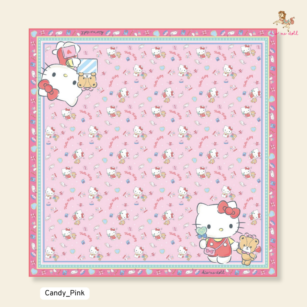 Kiss Me Doll ผ้าพันคอ/ผ้าคลุมไหล่ ลาย Hello Kitty New collection ขนาด100x100 cm.