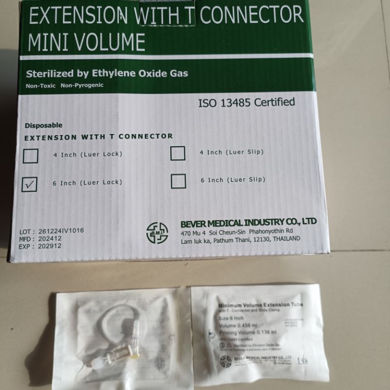 BMI EXTENSION T-CONNECTOR Minimum volume and slide clamp. 5(6)ลExtension Tube with T-Connector and s