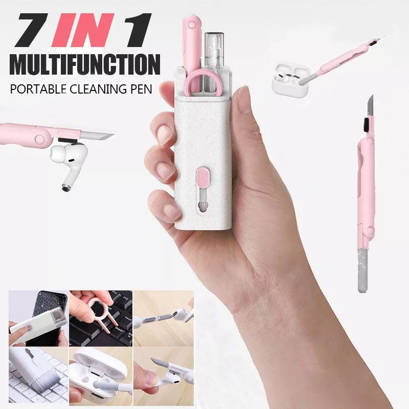 🔥ส่งจากไทย🔥7-in-1 คีย์บอร์ดคอมพิวเตอร์อเนกประสงค์/ชุดหูฟังบลูทูธ/ชุดแปรงทำความสะอาดหน้าจอโทรศัพท์มือถือ