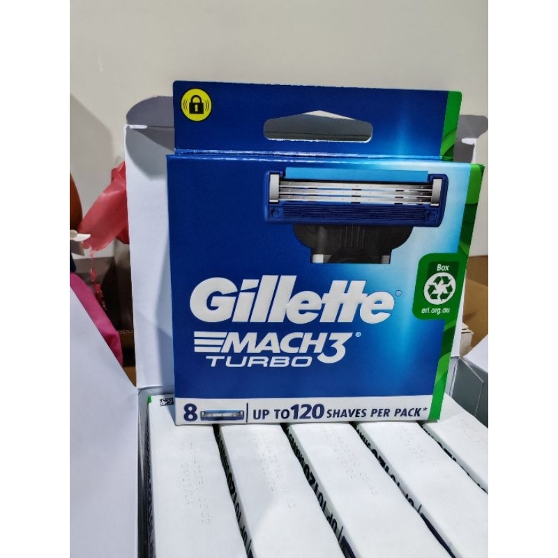 Gillette ยิลเลตต์ Mach 3 Turbo ใบมีดโกน 8 ชิ้น