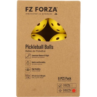 FZ FORZA ลูกพิคเคิลบอล (6 ลูก) Pickleball Balls เทคโนโลยีเดนมาร์ก มาตรฐาน USAPA ซ้อมและแข่ง (Indoor/Outdoor)