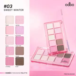 odbo OD2029 iconic palette eyeshadow อายแชโดว์10สี แมทท์และชิมเมอร์ เกลี่ยง่ายติดทน หลากสีสัน