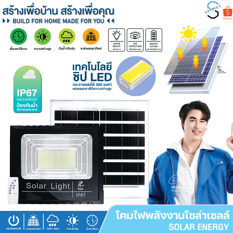 Solar Light โคมไฟสปอร์ตไลท์ ไฟสปอร์ตไลท์ ไฟโซล่าเซลล์ ไฟLED