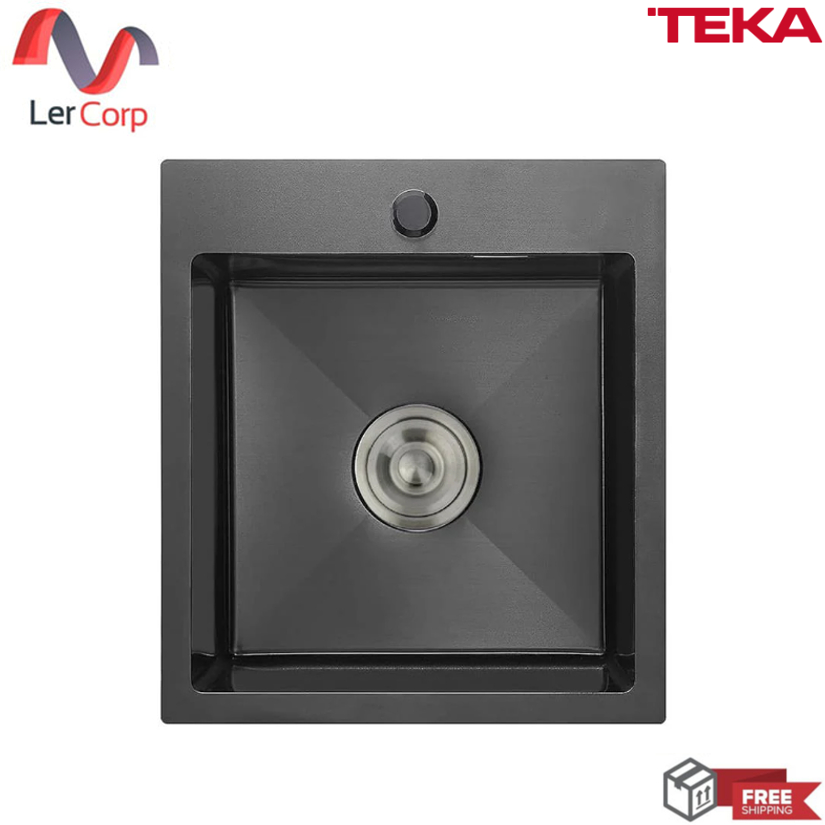 (Teka) ซิงค์ฝัง 1 หลุม TQ 45B BLACK สีดำ ฟรี ก๊อกน้ำเย็น