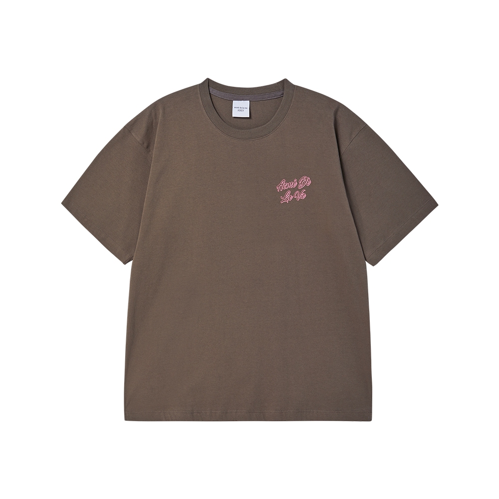 ADLV [acme de la vie] เสื้อยืด Oversize รุ่น Outline Script Logo Short Sleeve T-Shirt Brown